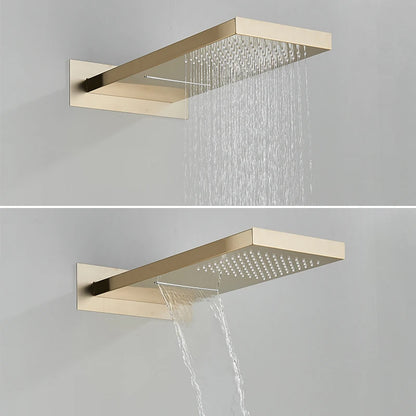 SHBSHAIMY Thermostatic Shower Faucets Bathroom Black Waterfall Shower Set Chrome Wall Mounted Three Ways Hot And Cold Mixer Tap