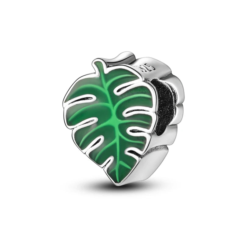 Original 925 Sterling Silver Charm Beads Clover Sunflower Tulip Carnation Pendant For Women Jewelry Fashion Gift