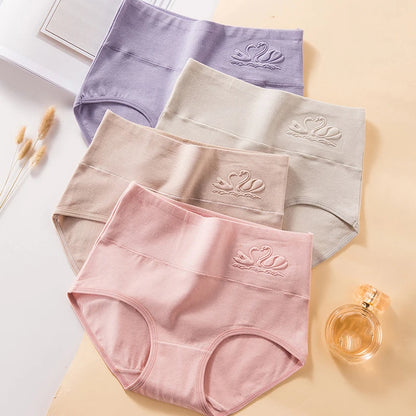 4PCS High Waist Women's Panties Body Shaper Underwear Breathable Cotton Underpants  Plus Size M-5XL Panty Slimming Female Briefs