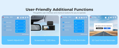 Upgrade AZDOME M550 Pro Dash Cam 4K Front Dashcam Auto 5.8Ghz Wi-Fi GPS G-sensor Car DVR 6 IR Night Vision Parking Monitor