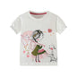 Jumping Meters 3-8T Fashion Design Kids Tees Hot Selling Cotton Summer Girls Tshirts Baby Clothes Children's Tees Tops