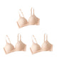 3Pcs/Set Seamless Bras For Women Non-wire Push-Up Bra Glossy Deep V Underwear Fixed 3/4 Cup Comfort Daily Wear Lingerie S-XXL