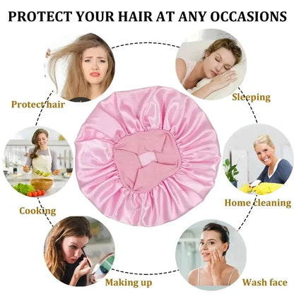 Heatless Curling Rod Headband Satin Bonnet Set No Heat Hair Curler Hair Rollers Soft Curlers Lazy Curls Sleeping Hat Night Cap