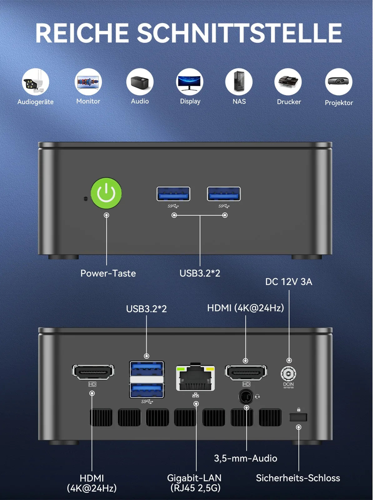 GMKtec G3 Pro Core i3-10110U MINI PC DDR4 NVMe SSD WIFI6 BT5.2 Desktop Windows 11 Pro Office Gaming Computer