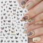 1PCS Marbled Nail Sticker 3D Abstract Lines Sticker Nail Art Supplies Nail Decals Y2K Laser Butterfly Ladies Nail Art Decoration