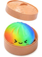 Rainbow Color Dumpling Squishy Toy with Bamboo Slow Rising Stress Relief Fidget Ball Soft Squeeze Toys for Adults & Kids