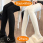 Cashmere Knitted Knee High Socks Women's Solid Soft Long Wool Socks Casual Fluffy Warm Stocking Skinny Thicken Thigh High Socks