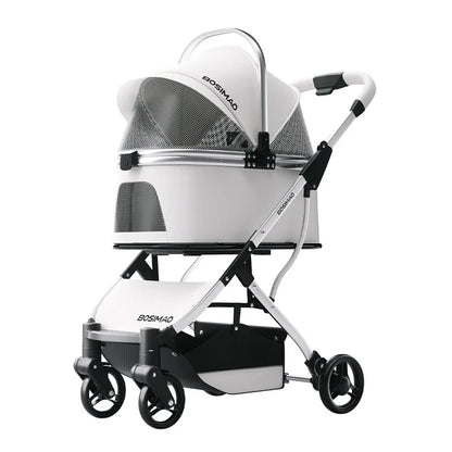 Lightweight Pet Stroller Dog-specific Travel Stroller Foldable High-view Pet Stroller Large Space Removable Carry Basket Cat Car