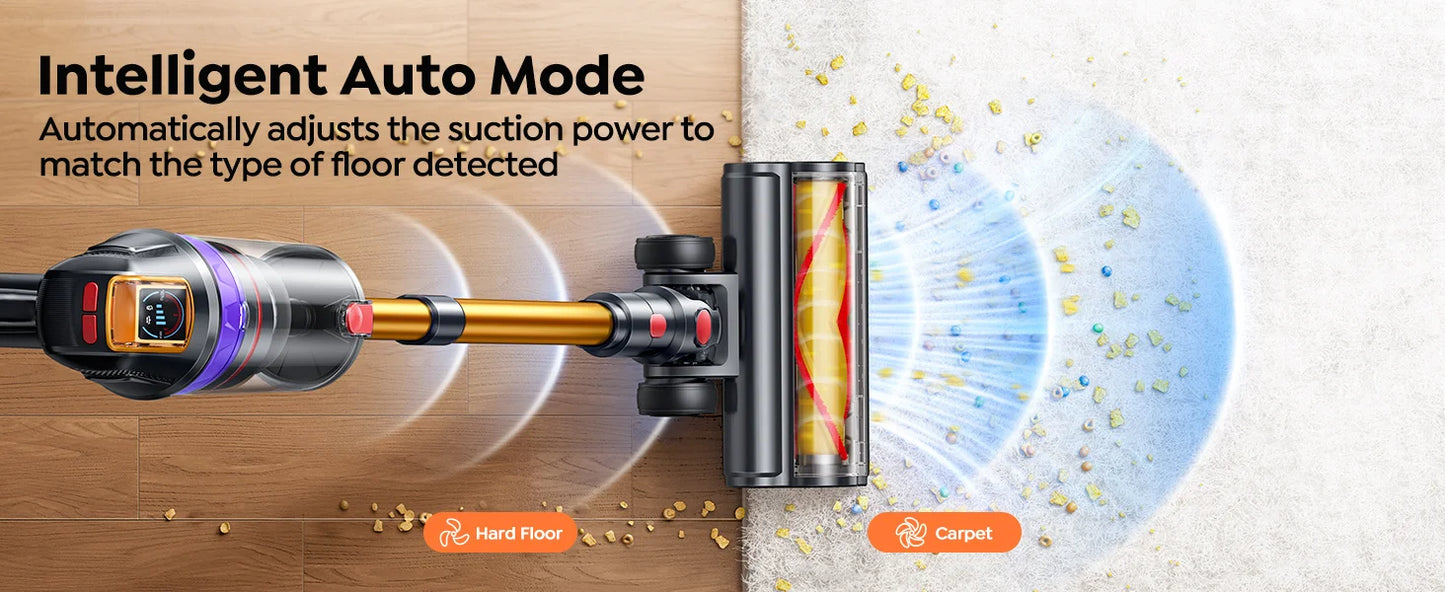 BUTURE VC90 600W 65KPA Suction Power Cordless Vacuum Cleaner Handheld smart Home Appliance Removable Battery Mite Removal Brush
