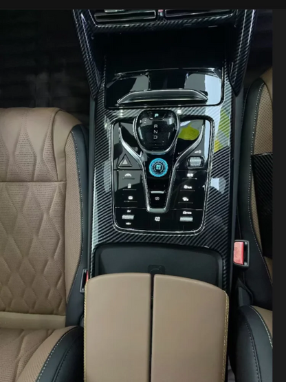 LHD For BYD Tang  EV DMI 2022-2024 ABS carbon Car Style Interior Front Rear Air Vent Outlet Cover Gear Window Control Pane