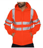 Men Reflective Strip Hoodies Casual Fit Work Safety Jackets Autumn Thin Fleece Hooded Zipper Sweatshirt Coats Workwear For Men