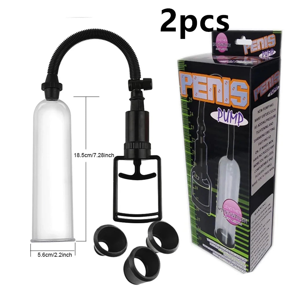 Male Penis Pump Dick Stimulate Extender Masturbator For Man Vacuum Pump Manual Penis Enlarger Big Dick Lasting Trainer Sex Toy