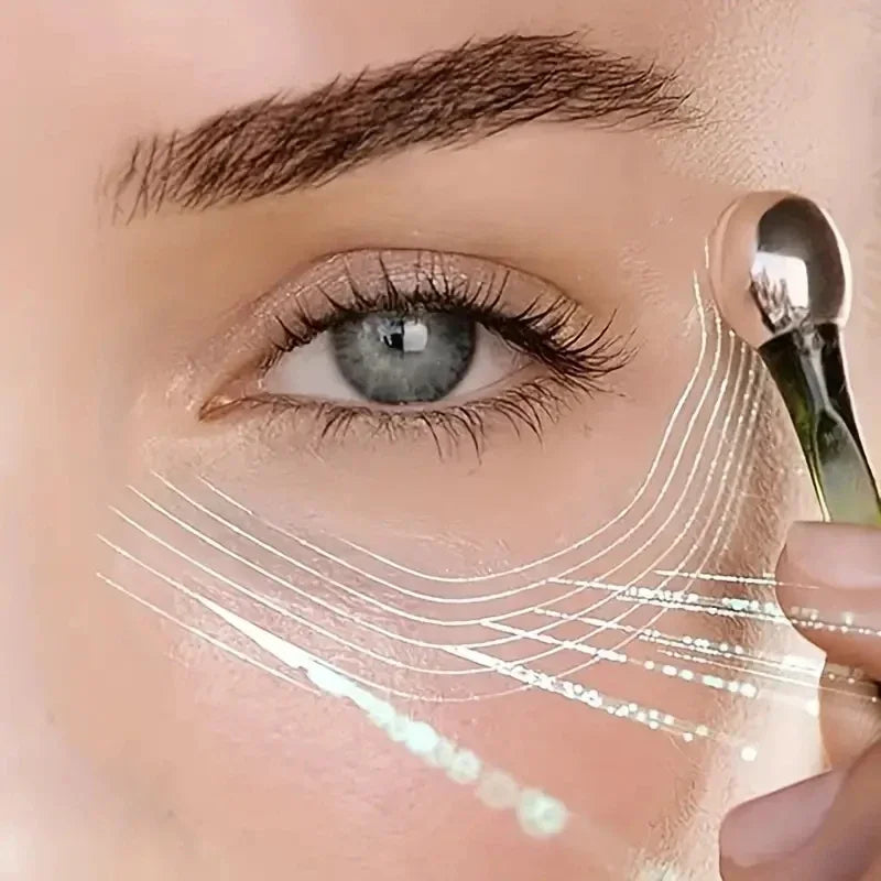 1pc Eye Roller Massage Stick Eye Cream Applicator Cosmetic Spatula Anti Wrinkle Facial Spoon Gold Alloy Face Thin Skin Care Tool