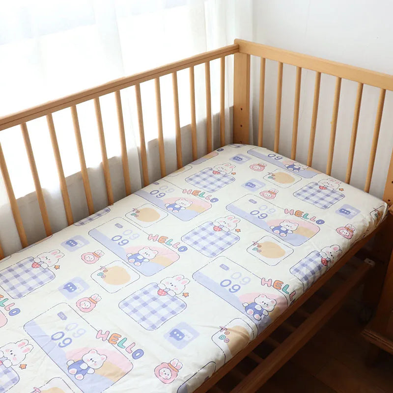 Baby Crib Fitted Sheet Newborns Bed Linen Children Cotton Cot Mattress Cover Protector For Toddler 130x70cm Allow Custom Size