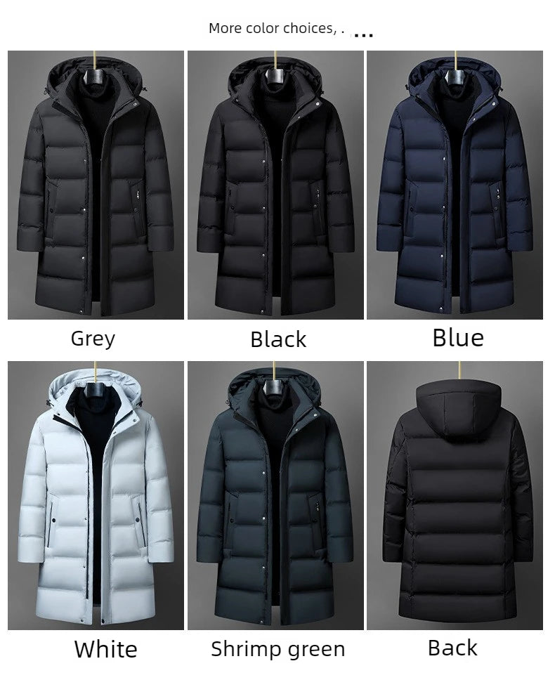 Canada Fashion Winter Jacket for Man Down Coat Parka Men's White Goose Down Jacket -30℃ Hooded Warm Thick Long Padding HXY305