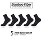 5 Pairs Bamboo Fiber Men's Socks Classic Business Crew Socks Spring Autumn Casual Comfortable Breathable Compression Bamboo Sox