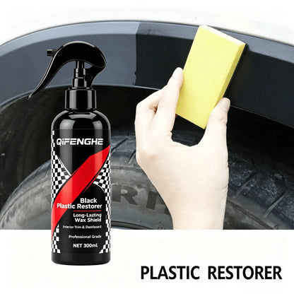 Car Plastic Restorer Black Trim Renewal Long Lasting Wax Coating Interior Dashboard Panel Restore Deep Shine Protectant 300ML