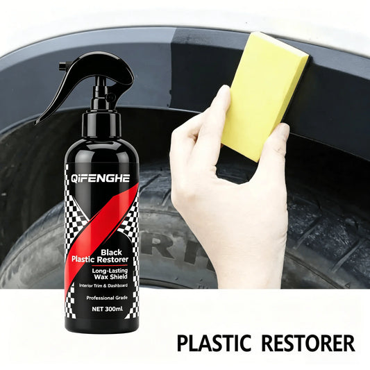 Car Plastic Restorer Black Trim Renewal Long Lasting Wax Coating Interior Dashboard Panel Restore Deep Shine Protectant 300ML
