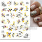 3d Nails Art Decals Spring Fruits Pink Full Tips Peony Magnolia Flowers Adhesive Sliders Stickers Decoration For Nails Manicure