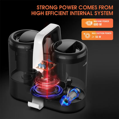 600W Portable Carpet Cleaner 15KPa Strong Suction Spot Cleaner Spray Vacuum Machine for Sofa Upholstery Car Pet Stains