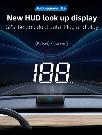  M2 Universal GPS HUD Car Speedometer Projector With Speed KMH Head Up Display Car USB Cable Plug & Play GPS & Beidou System
