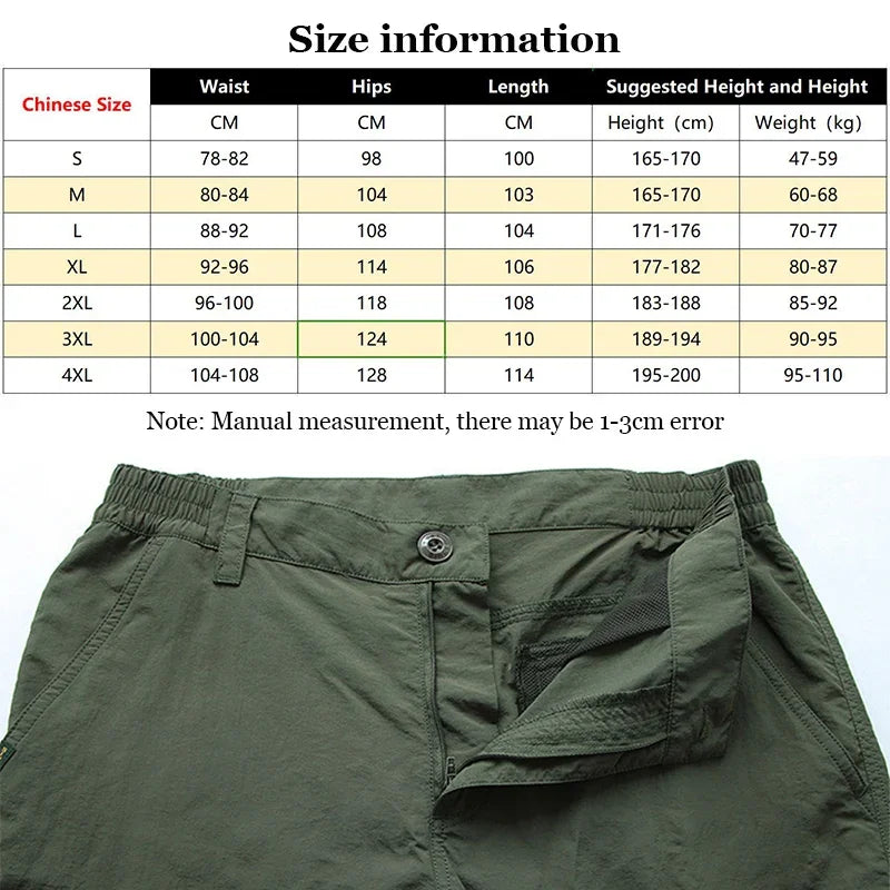2026 Outdoor Waterproof Tactical Cargo Pants Men Breathable Summer Casual Army Military Long Trousers Male Quick Dry Cargo Pants