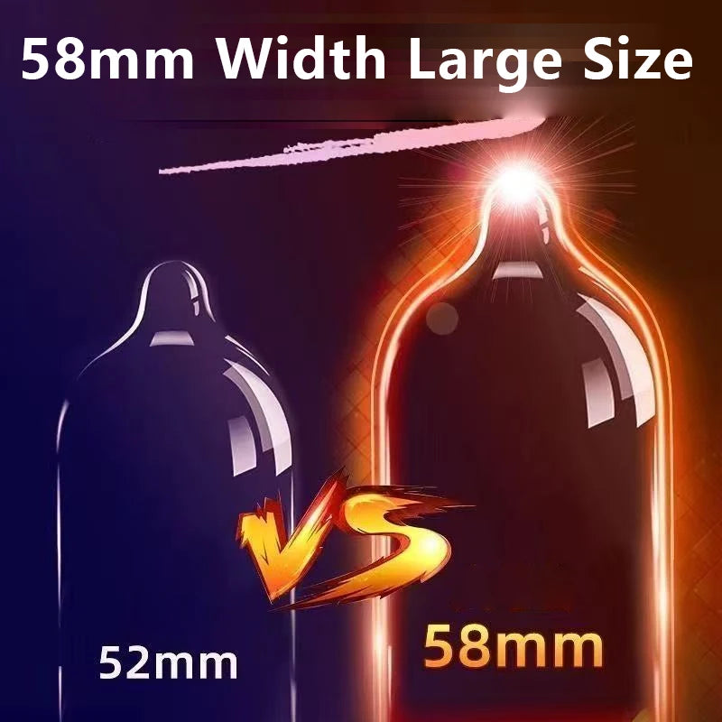 58mm Etra Large Size Ultra Thin Condoms For Men XXXL Size More Lubricant Thick Condom For Big Dick Penis Sleeve Sex Toys Tools