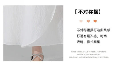 Chic Korea Clothes Summer Women Cute Sweet GIrls Solid Robe Holiday Date High Waist Retro Vintage Wrap One-Piece Lace-Up Skirts