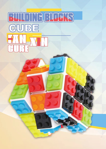 Building Blocks 3D Magic Puzzle Cube 3x3x3 DIY Fidget Toy Brick  puzzle professional smooth speed game children's toy gift