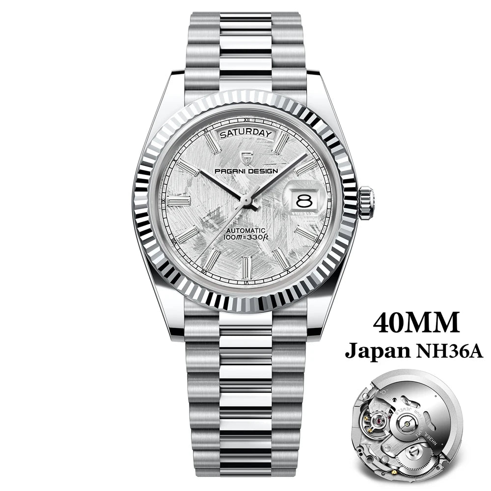 PAGANI DESIGN 2026 New Luxury Rose Gold DD40 Automatic Watch For Men 8285 Mechanical Wristwatch Men Stainless Steel Waterproof