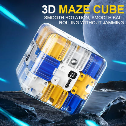 3D Maze Magic Cube Puzzle Toy Labyrinth Rolling Ball Cube Anti‑Stress Relief Toy for Kids Adults