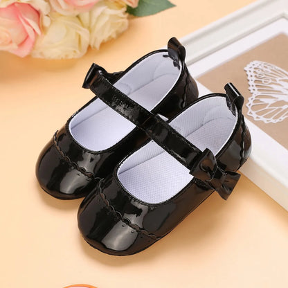 2025Black Fashion Newborn Party Princess Shoes  Boys And Girls' First Step Walking Shoes Rubber Soled Anti Slip Baby Shoes 0-18M
