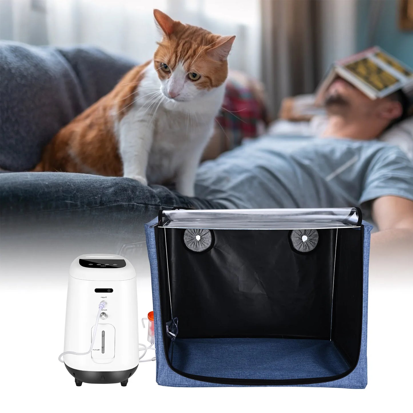 100L Veterinary Pet Atomization Nest Oxygen Cage Atomization Box Cats And Dogs ICU Cage Breathing Medical Folding Tent