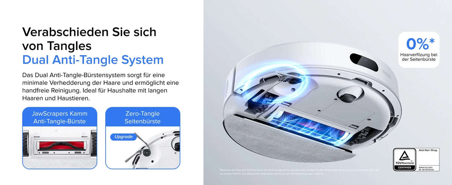 Roborock Q7 L5 robot vacuum cleaner (Q5 Pro upgraded version) has 8000Pa super suction, double anti-entanglement, precise LiDAR navigation, and intelligent restricted area.