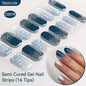 Gradient Auroras Semi Cured Gel Nail Strips Sparkly Shinning DIY Gel Polish Stickers for Nails Works with UV/LED Nail Lamps