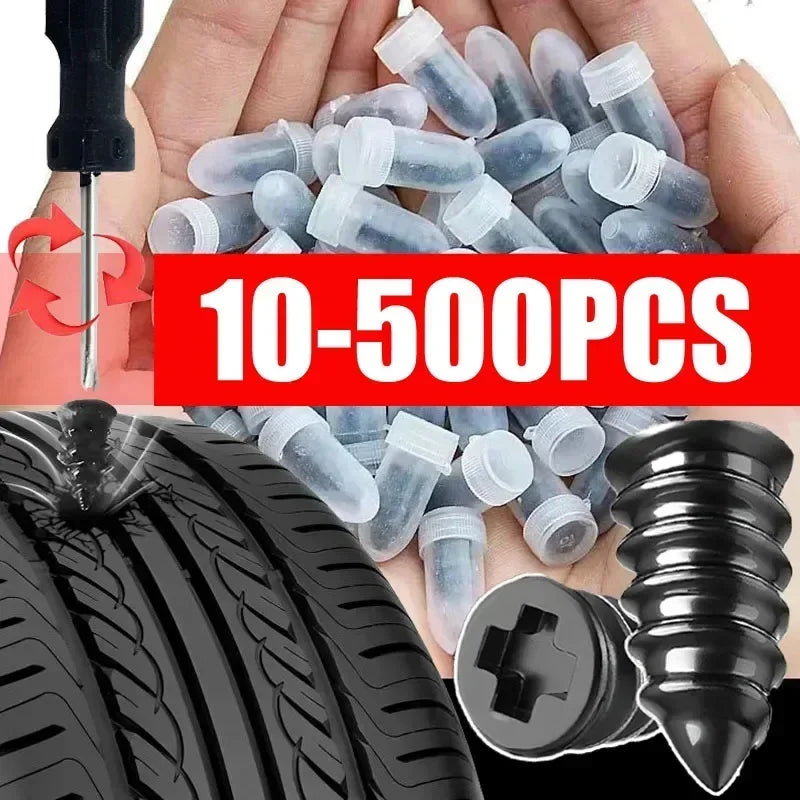 Car Tire Repair Nail Vacuum Tyre Screw Rubber Patch Car Wheel Universal Puncture Repair Kit Car Motorcycle Tubeless Nails Tool