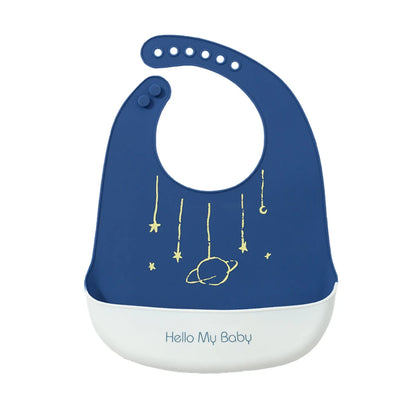 Waterproof Baby Bibs For Kids Eating Stuff Soft Silicone Cartoon Crocodile Printed Baby Apron Bib Reusable Baby Feeding Apron