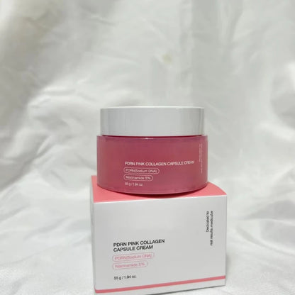 Korean PDRN Pink Collagen Capsule Cream with Niacinamide Cream for Uneven Skin Tone Lightweight Face Moisturizer Non Greasy care