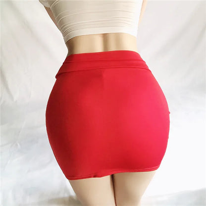 2026 NEW High Waist Sexy Casual Black White Bodycon Pencil Mini Skirts Wrap Hip Silk Short Skirt for Women Night Club Wear Summe