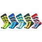 5 Pairs Novelty Men's Cotton Colorful Pattern Funny Fashion Happy Crew Dress Socks