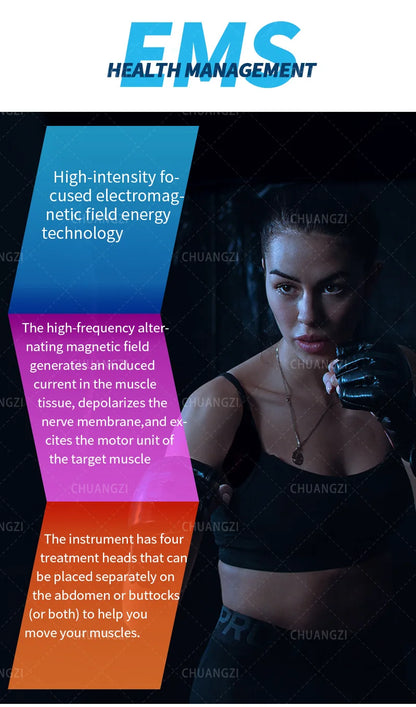 EMS Body Sculpt Machine RF Sculpting Weight Loss Burning Fat Slimming Muscle Equipment Stimulation 6500W HI-EMT MYOslim