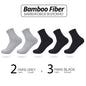 5 Pairs Bamboo Fiber Men's Socks Classic Business Crew Socks Spring Autumn Casual Comfortable Breathable Compression Bamboo Sox