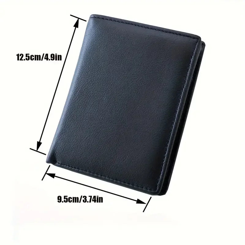 Mens Wallet Genuine Leather RFID Blocking Vintage Vertical Short Credit Card Holder Coin Purse Money Bag Slim Travel Gift
