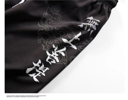 Large Size 5XL 6XL Japanese Kimono Cardigan Pants Set Print Fox Men Women Shirt Tradition Yukata Haori Obi Cosplay Costume