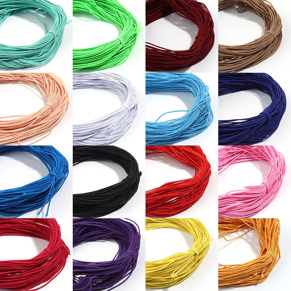 Apx 25 Yards 1mm Fabric Crafting Cords DIY Bracelets Braided Elastic Cord Beading Threads Stretch String for Jewelry Making