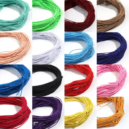 Apx 25 Yards 1mm Fabric Crafting Cords DIY Bracelets Braided Elastic Cord Beading Threads Stretch String for Jewelry Making