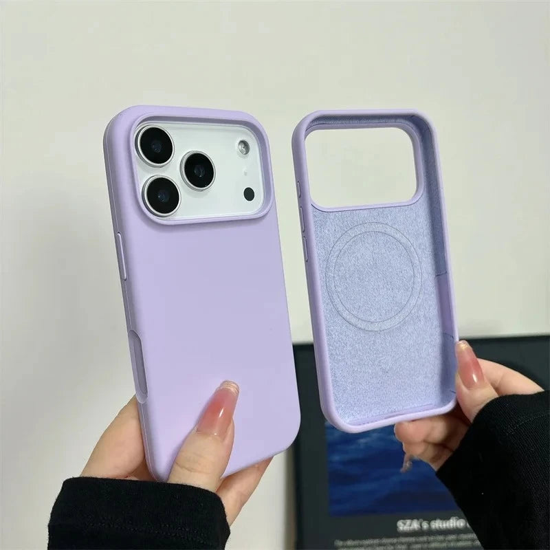 Liquid Silicone Magnetic Phone Case For iPhone 17 Air 16 13 15 14  Pro Max Plus for Magsafe Shockproof Protective Cover Funda