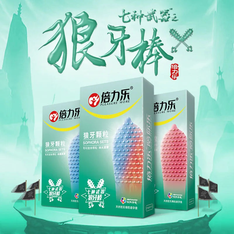 Rubber Condom With Tendrils Sex Toys Ice Fire Feeling Penis Sleeve For Adults 18 Stimulation Safety Condoms Erotic Products
