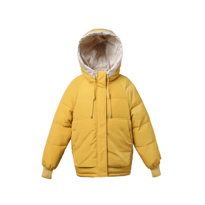 Women's Thickened Cotton Jacket Bread Style Loose Fit Short Coat Winter Outerwear Korean Version Student Friendly Zipper Closure