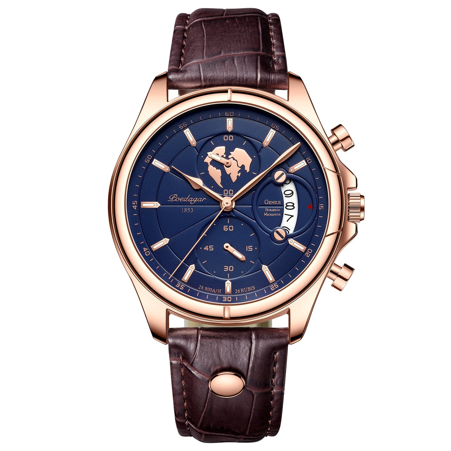 POEDAGAR Luxury Man Wristwatch Chronograph Date Waterproof Leather Men Watch Casual Quartz Men's Watches Sports Male Clock Reloj